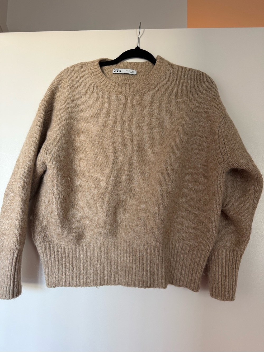 Zara Crewneck Sweater in Light Beige